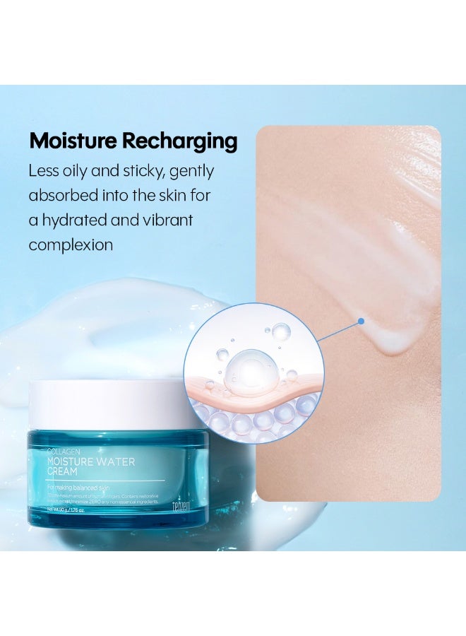 TENZERO Collagen Moisture Water Cream 50g - Intense Hydrating Face Moisturizer with Hydrolyzed Collagen, Improves Skin Elasticity, Non-Sticky & Lightweight K-Beauty Cream for All Skin Types - Image 4